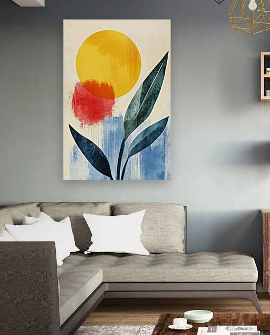 Abstract Sunshine - Minimalist Tropical Bloom by Matthias Hauser