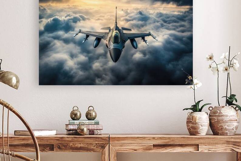 F16 Fighter Jet and Dramatic Clouds by Matthias Hauser