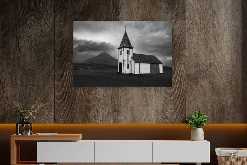 Hellnarkirkja Church in Iceland Black and White by Matthias Hauser