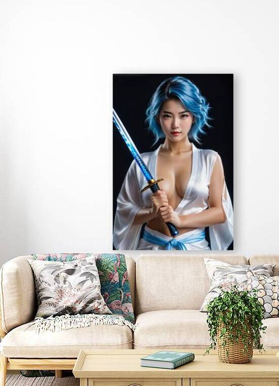 Sexy Female Warrior 01 Blue Hair by Matthias Hauser
