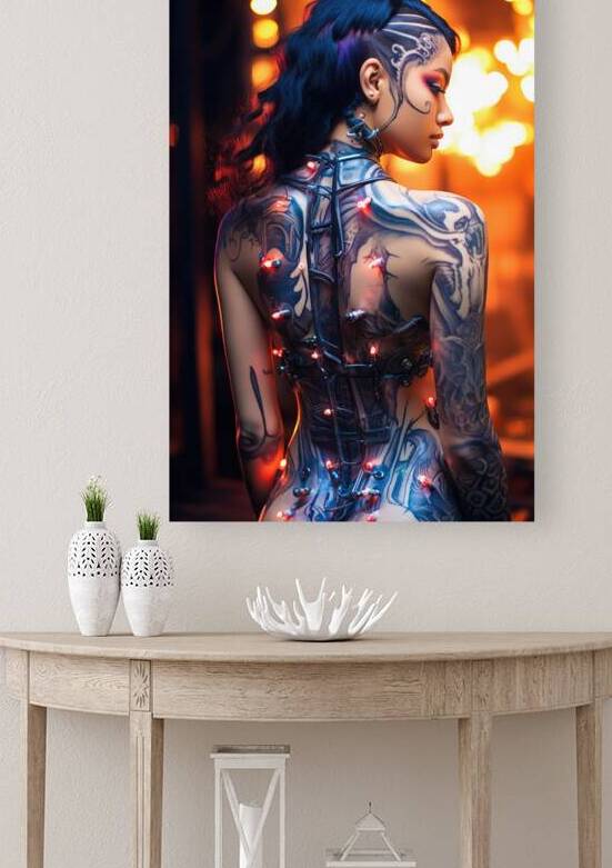 Asian Cyberpunk Woman in Futuristic City 01 by Matthias Hauser