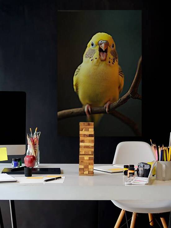 Happy Yellow Budgie by Matthias Hauser