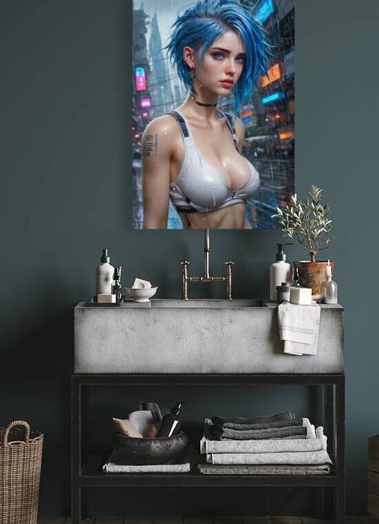 Cyberpunk Woman in Futuristic City 01 by Matthias Hauser