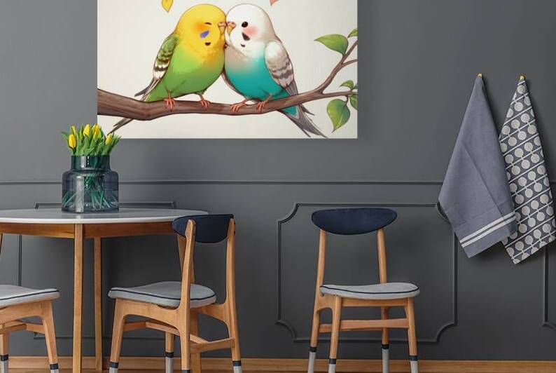 Budgie Love Happy Birds by Matthias Hauser