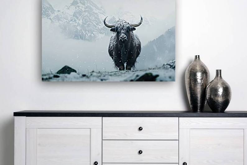 Yak in Winter Landscape 01 by Matthias Hauser