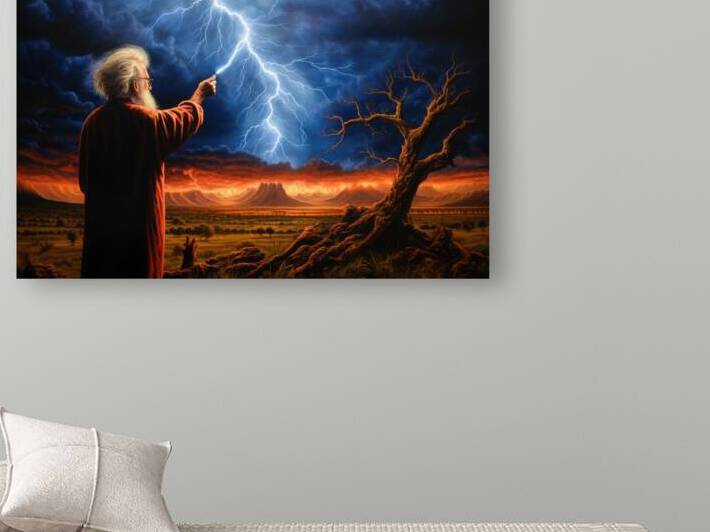 Artist Painting Flashes in the Sky by Matthias Hauser