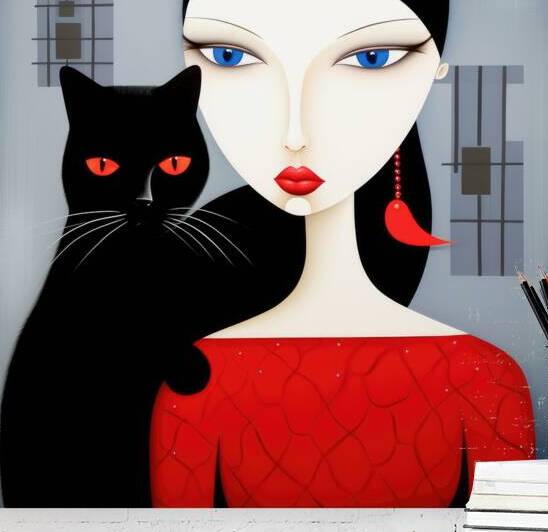 Cat and Woman 05 by Matthias Hauser