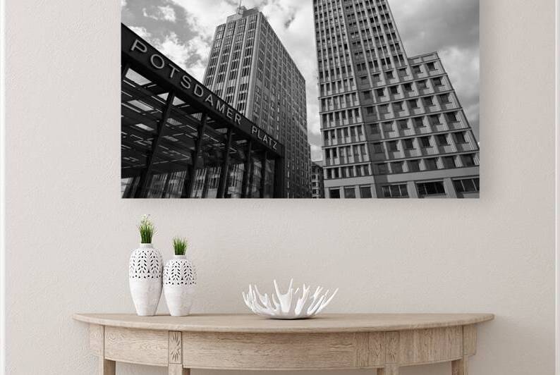 Potsdamer Platz Berlin Black and White 01 by Matthias Hauser