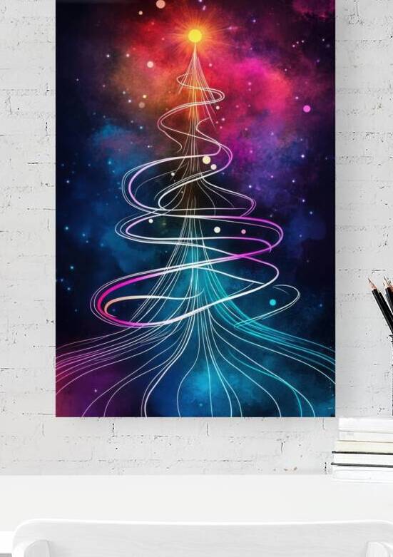 Cosmic Glow - Spiral Neon Christmas Tree by Matthias Hauser