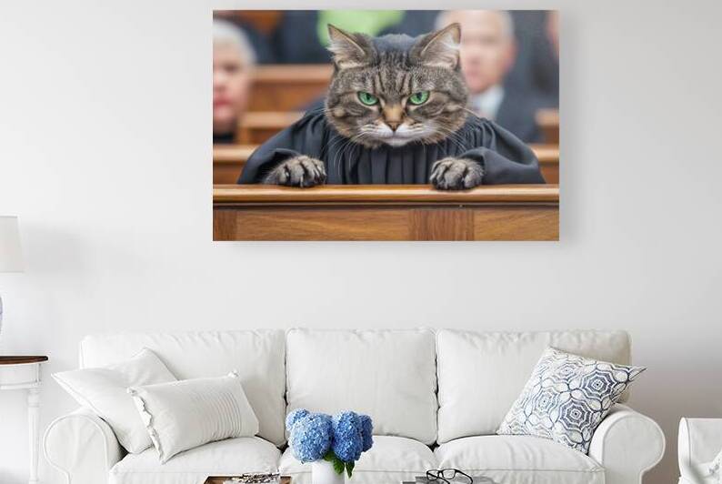 Funny Cat Art - The Honorable Feline Judge by Matthias Hauser