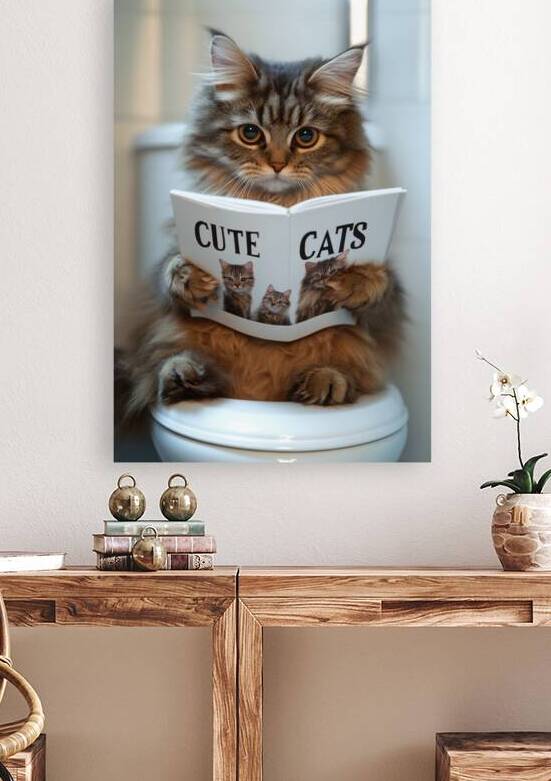Funny Cat Bathroom Decor 01 by Matthias Hauser