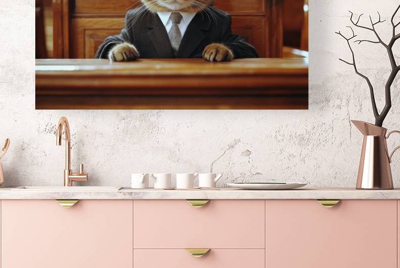 Cat Lawyer in Courtroom by Matthias Hauser