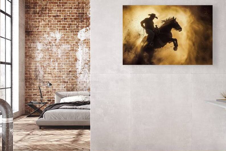 Rodeo 01 Cowboy and Bucking Horse by Matthias Hauser