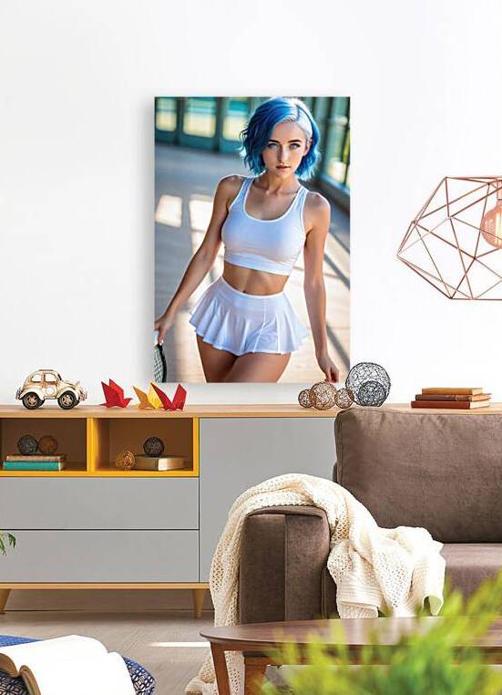 Female Tennis Player 02 Blue Hair by Matthias Hauser