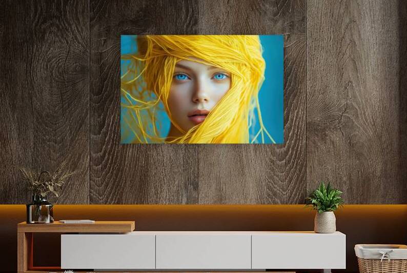 Yarn Woman - Yellow Threads of Radiance by Matthias Hauser