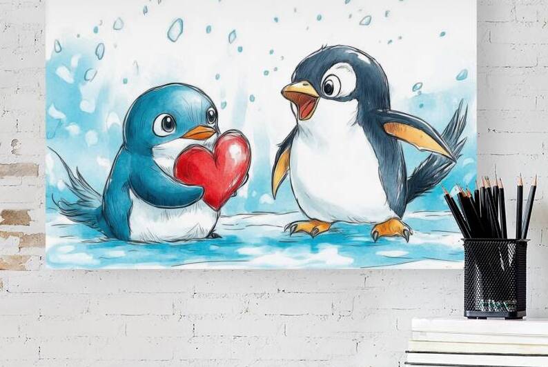 Penguin Love - A Heartfelt Gesture by Matthias Hauser