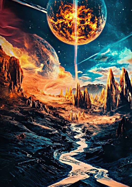Alien Planet Landscape - The Celestial Rift by Matthias Hauser