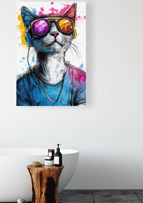Retro Cat Vibes - Neon Beats by Matthias Hauser