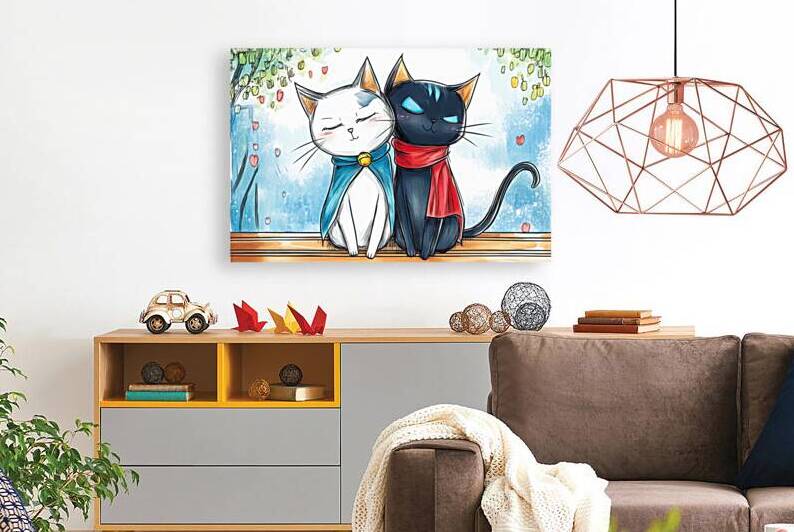 Adorable Cat Couple in Harmony by Matthias Hauser