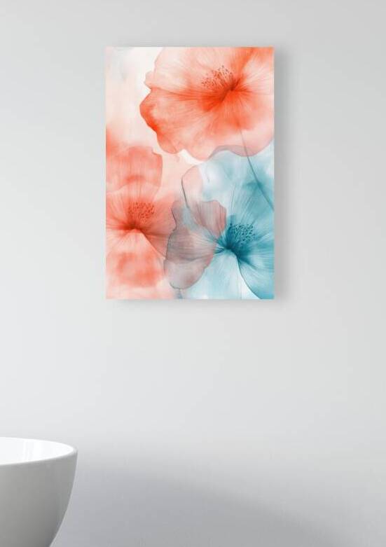 Delicate Bloom Coral and Teal by Matthias Hauser