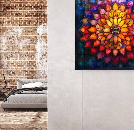 Stained Glass Flower Mandala 01 by Matthias Hauser