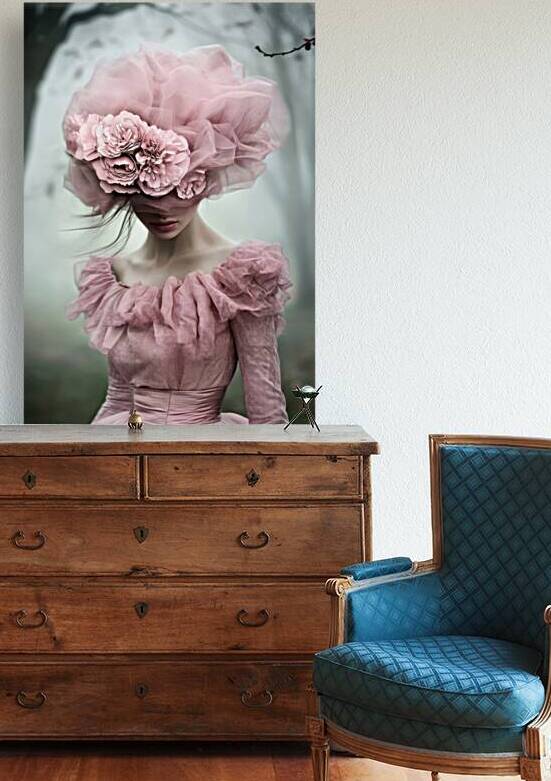Mysterious Woman in Pink Dress by Matthias Hauser