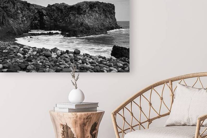 Hellnar Coastal Cliffs in Iceland Black and White by Matthias Hauser