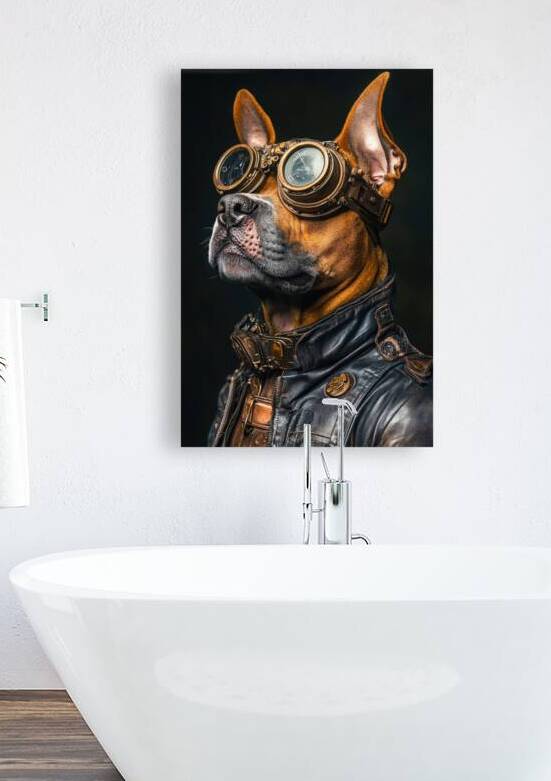 Steampunk Animal - A Cool Biker Dog by Matthias Hauser