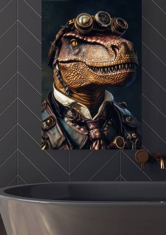 Steampunk Animal - Cool T-Rex Dinosaur by Matthias Hauser