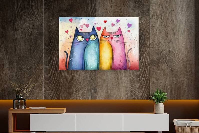 Playful Cats in Love by Matthias Hauser
