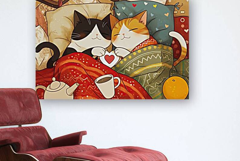 Cozy Valentine Love Cats by Matthias Hauser
