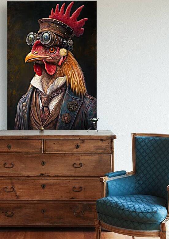 Steampunk Chicken - The Aristocratic Aviator by Matthias Hauser