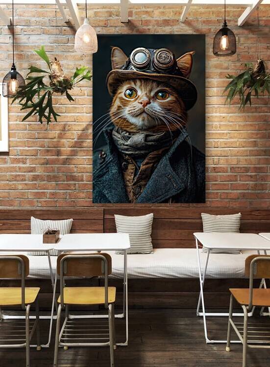 Cute Steampunk Cat Explorer by Matthias Hauser