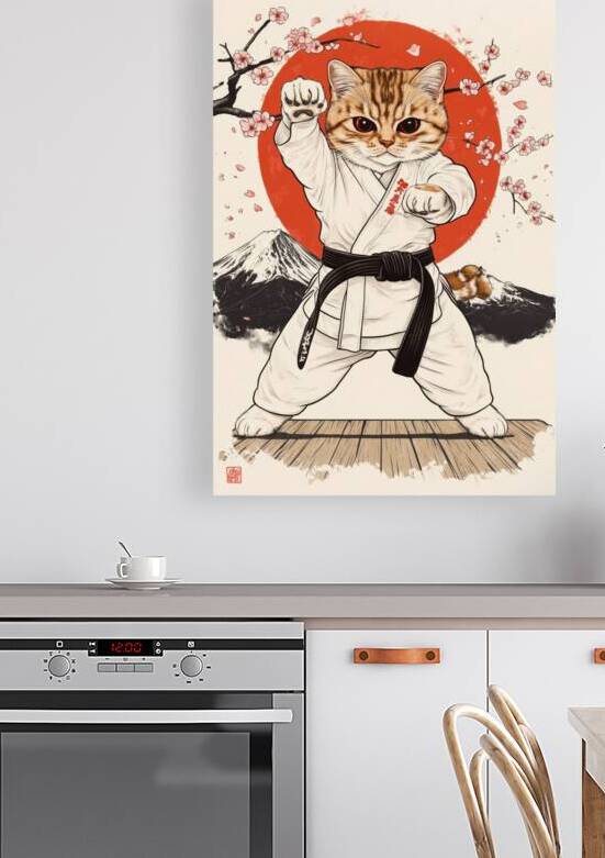 Cute Karate Cat - Warrior Spirit by Matthias Hauser