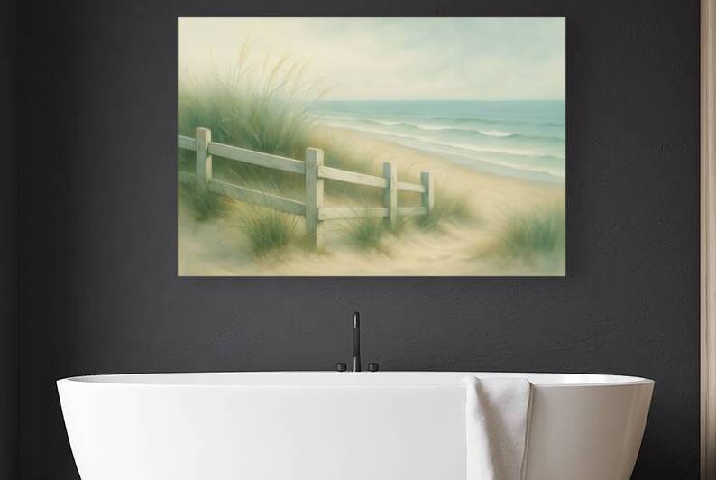 Coastal Serenity 01 - Tranquil Dune Fence and Ocean Breeze by Matthias Hauser