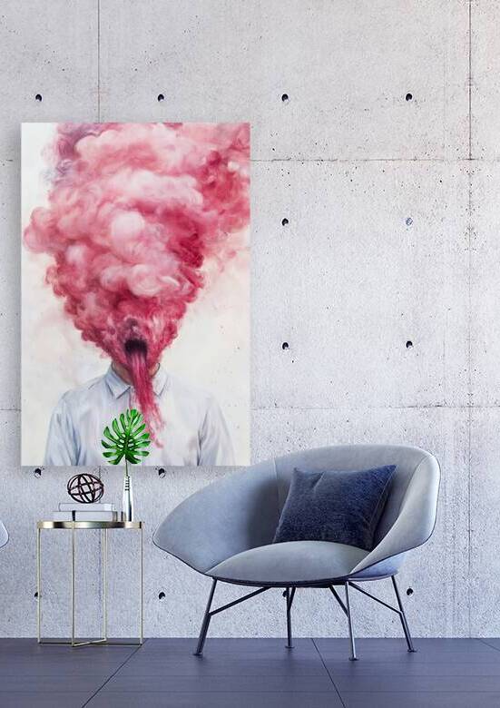 Emotion Eruption - Surreal Portrait with Red Smoke by Matthias Hauser