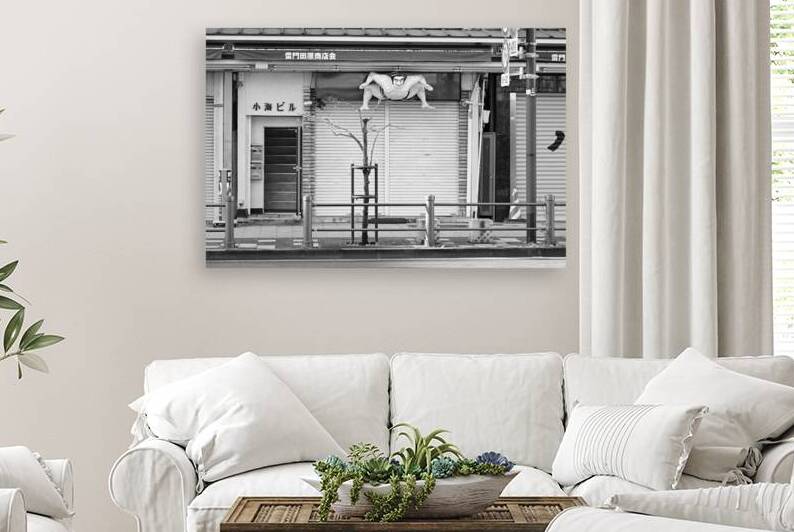 Sumo Street Scene - Tokyo in Black and White by Matthias Hauser