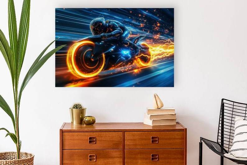 Acceleration Rider - Neon Bike Velocity Surge by Matthias Hauser
