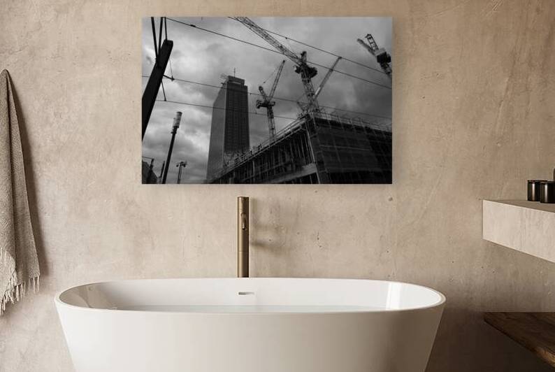 Alexanderplatz Under Construction - Berlin in Black and White by Matthias Hauser