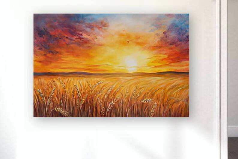 Golden Horizon - Sunset over Wheat Field by Matthias Hauser