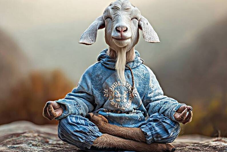 Zen Goat - Inner Peace on the Mountain by Matthias Hauser