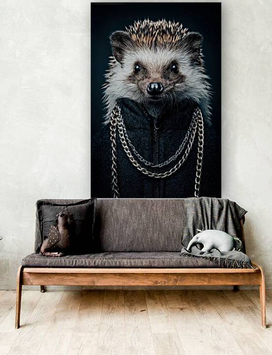 Hedgehog in Chains - Punk-Style Portrait by Matthias Hauser