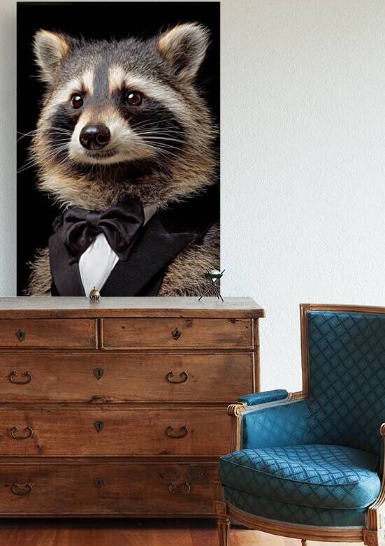 Well-Dressed Raccoon - Charming Animal Portrait by Matthias Hauser