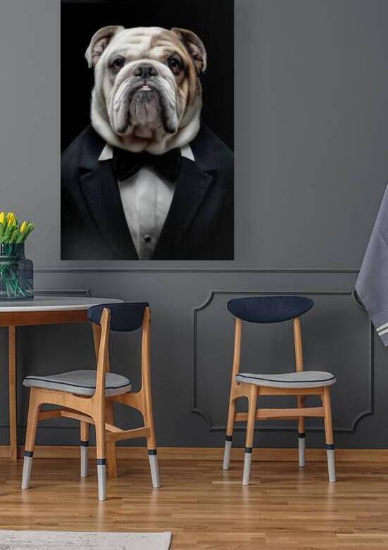 Well-Dressed Stoic Bulldog - Formal and Fierce by Matthias Hauser