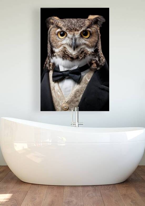 Well Dressed Owl Portrait by Matthias Hauser