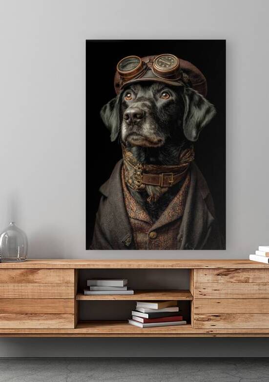 Steampunk Labrador Gentleman - Portrait of a Dapper Dog by Matthias Hauser