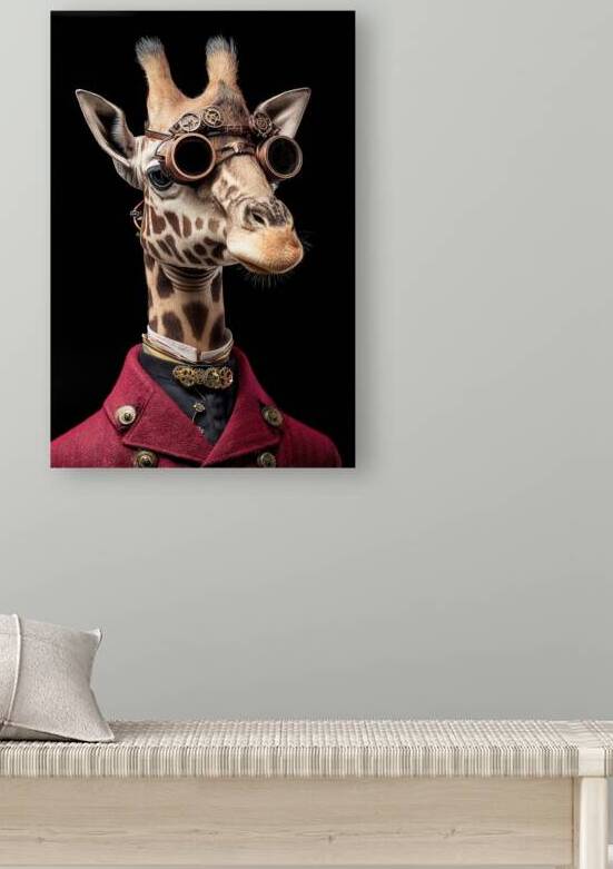 Funny Steampunk Giraffe Portrait by Matthias Hauser