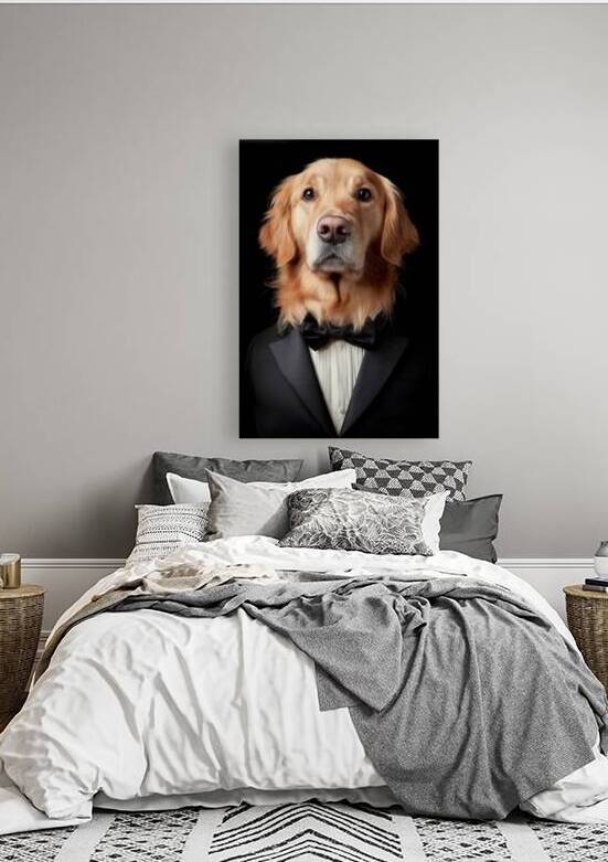 Well-Dressed Golden Retriever - Dapper Dog Portrait by Matthias Hauser