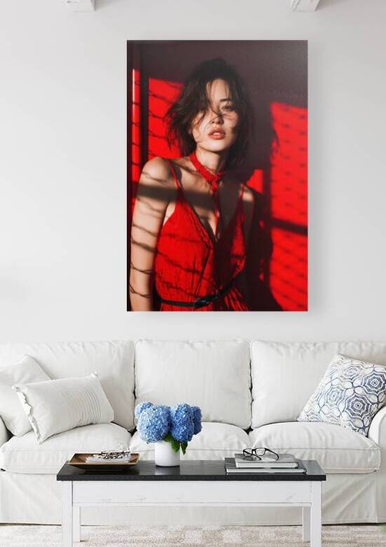 Red Shadows - Sensual Woman Portrait in Scarlet Light by Matthias Hauser