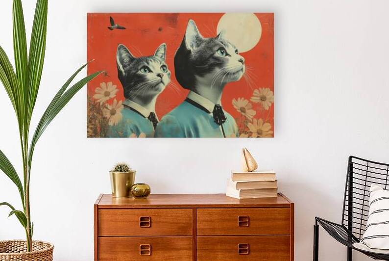 Two Cats - Surreal Collage by Matthias Hauser